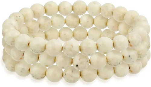 Miniatura 6 de Bling Jewelry Juego de 3 pulseras elásticas unisex apilables con cuentas redondas de 0.315 pulgadas para mujeres, adolescentes y hombres, multihebra