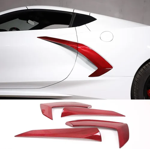 Miniatura 9 de Cubierta de salida de aire exterior de fibra de carbono 100% real para Chevrolet Corvette C8 2020-2023, accesorios de ventilación lateral