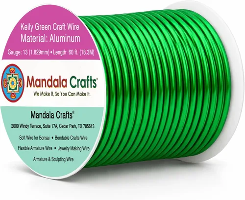 Miniatura 76 de Mandala Crafts - Alambre de aluminio anodizado de 8 calibre para hacer joyas - 9.75 m de alambre flexible negro colorido - Flexible para bonsái