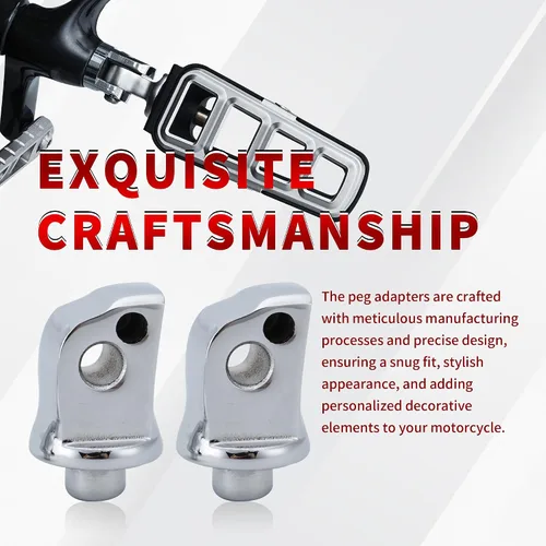 Miniatura 4 de Adaptador de clavija de pasajero estriado para estriberas delanteras/traseras y tablas de suelo para modelos Harley Softail 2018-2023, cromado