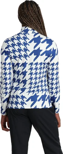 Miniatura 2 de Spyder Cuello en T con media cremallera de pata de gallo para mujer, Azul (Electric Blue)