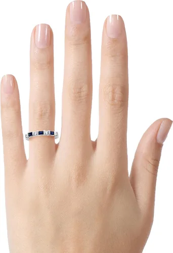 Miniatura 2 de Finejewelers - Anillo apilable de plata de ley con piedras redondas y baguette