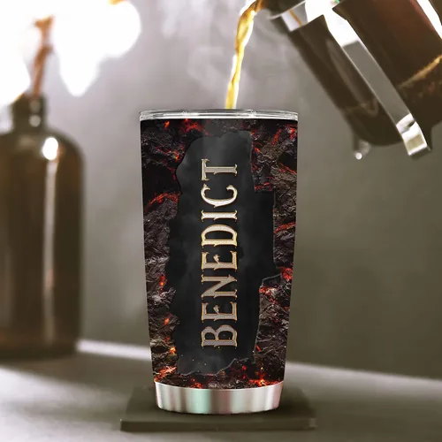Miniatura 4 de WAZONE Vaso de dragón personalizado con tapa, diseño de lava de fuego, nombre personalizado, 20 onzas, 30 onzas, taza aislada de acero inoxidable