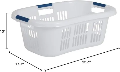 Miniatura 8 de Rubbermaid Cesta de lavandería/cesto grande Hip-Hugger, 1.5 bushel, blanco, contenedor de almacenamiento apilable/organizador