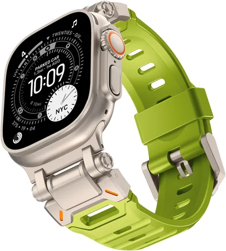 Miniatura 34 de KADES Correa deportiva resistente de TPU para Apple Watch Ultra 3/2/1 de 1.929 in, conectores metálicos para Apple Watch Series 11/10/SE3 de 1.81