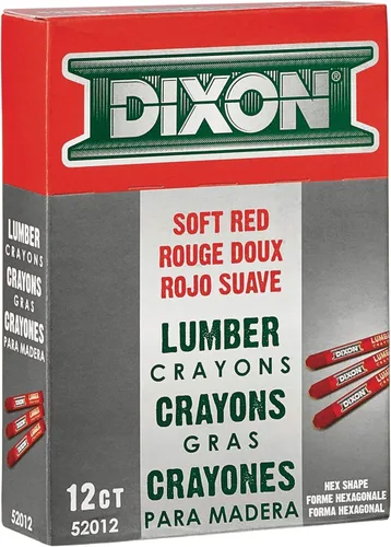 Miniatura 3 de Dixon Crayones industriales para marcado de madera, hexagonal de 4.5 x 1/2 pulgadas, rojo suave, paquete de 12 (52012)