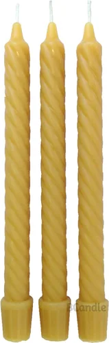 Miniatura 8 de Velas cónicas en espiral de cera de abeja 100% pura (juego de 12) orgánicas, 8 pulgadas de alto, 3/4 pulgadas de diámetro, hechas a mano