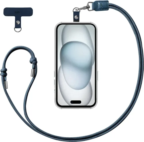 Miniatura 14 de EKAX Cordón para teléfono, 1 correa cruzada personalizable para el cuello, 1 pestaña de piel sintética extraíble, soporte manos libres para Rosa
