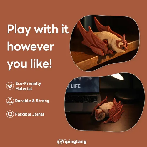 Miniatura 12 de Yipintang Criaturas Impresas en 3D Animales Flexibles - Juego de Animales Fidget de 7 Pulgadas para Decoración de Estantes (Pareja de León Adulto)