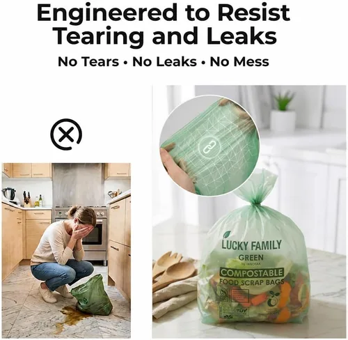 Miniatura 5 de Bolsas de basura compostables para contenedores de compost de cocina, bolsas de compost pequeñas de 1.3 galones para contenedor de encimera, bolsas