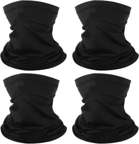 Paquete de 4 polainas para el cuello, bufanda, cubrebocas, bandanas transpirables para exteriores, pasamontañas, para hombres y mujeres