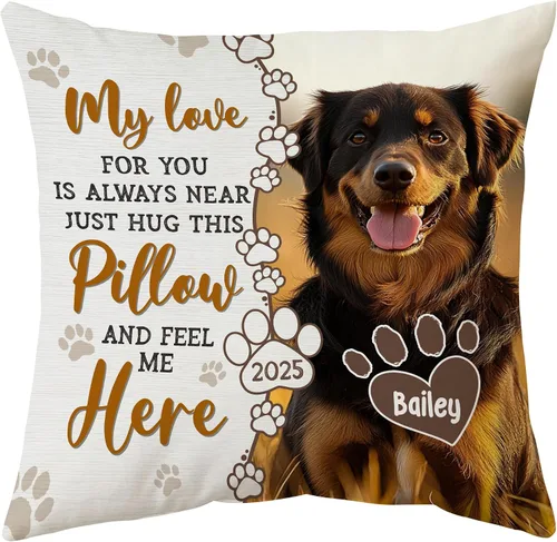 Miniatura 20 de Hyturtle Almohada personalizada para mascotas con inserto de 12 x 12 pulgadas impreso de doble cara, almohada para perros con imagen, almohadas