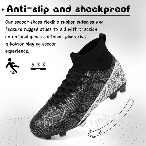 Miniatura 4 de Tacos de fútbol para niños y niñas, zapatos de fútbol para césped AGFG