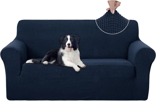 Miniatura 15 de U-NICE HOME Funda elástica para sofá, lavable, protector de muebles para sofá de 3 cojines, apta para mascotas (sofá, gris)