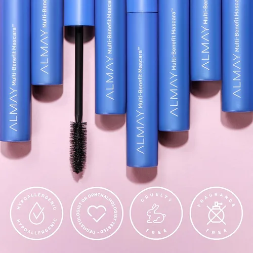 Miniatura 8 de Almay Máscara multibeneficio y lápiz delineador de ojos para todo el día, maquillaje de ojos, hipoalergénico, delineador de ojos negro y rímel