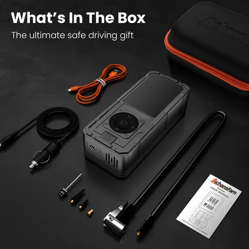 Miniatura 9 de Inflador de neumáticos, compresor de aire portátil, bomba de aire inalámbrica recargable, inflador digital de neumáticos de 150 PSI con apagado