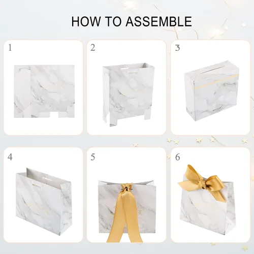Miniatura 5 de Yoption 50 cajas de regalo de boda, pequeñas bolsas de regalo de agradecimiento, cajas de dulces con lazo dorado, boda, despedida de soltera, fiesta