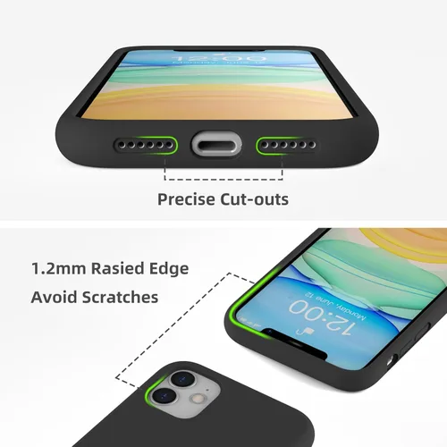 Miniatura 2 de Funda de silicona líquida compatible con iPhone 11 (6.1 pulgadas), cubierta de goma de gel de protección completa con forro de microfibra suave