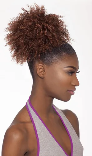Miniatura 2 de Outre Cola de caballo con cordón grande y hermoso cabello 4A KINKY (2T1/30)