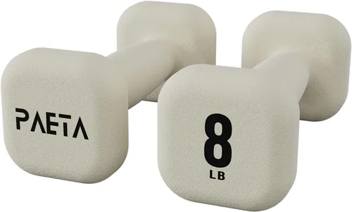 Miniatura 13 de PAETA Mancuerna de neopreno, pesas de mano con agarre curvado para mujer, antideslizantes, antirollo, mancuernas cuadradas para entrenamiento