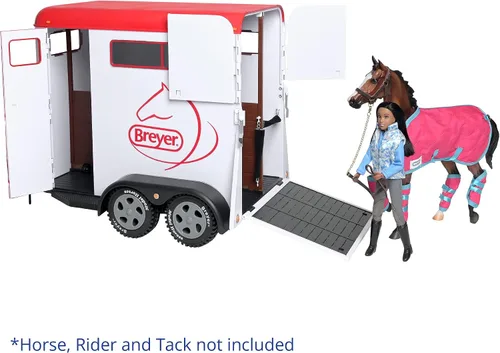 Miniatura 5 de Breyer Serie Tradicional de Juguete de Remolque de Dos Caballos (Escala 1: 9) Modelo # 2619 Blanco