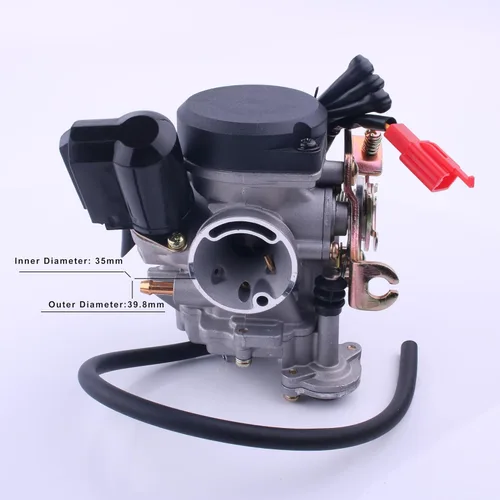Miniatura 3 de Glixal GY6 50cc 60cc 80cc 100cc CVK Carburador con choque electrónico para la 139QMB 139QMA Scooter china ciclomotor ATV Go-Kart, 20mm