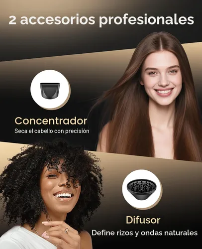 Miniatura 6 de Secador de pelo, secador de pelo CONFU con difusor, secador de pelo profesional 21000PRM, secador de pelo iónico negativo portátil ligero de secado