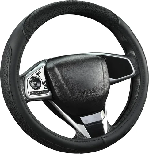 Miniatura 8 de West Llama Funda personalizada para volante de automóvil para Honda Civic, CR-Z, Insight, S2000, 14-14.25 pulgadas (negro, tamaño pequeño)