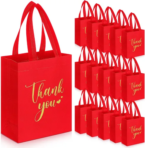 Miniatura 45 de Sweetude 30 Bolsas de Regalo de Agradecimiento con Asas a Granel Bolsa de Dulces Reutilizable No Tejida Plegable Bolso de Mano para Regalos