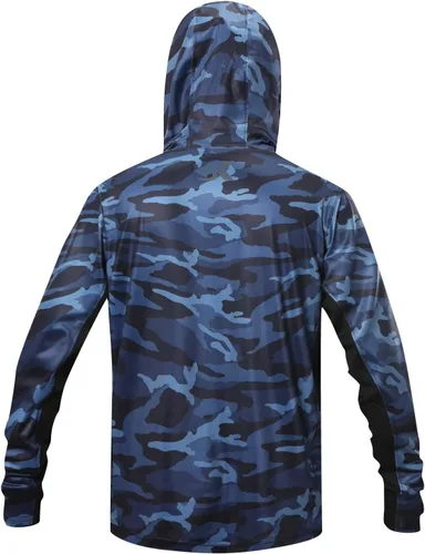 Miniatura 4 de Camiseta de pesca con capucha de rendimiento de manga larga con capucha y protección solar