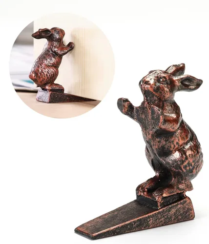Miniatura 9 de Tope de Puerta de Hierro Fundido con Diseño de Ciervo, Acabado Negro, 1.04 kg