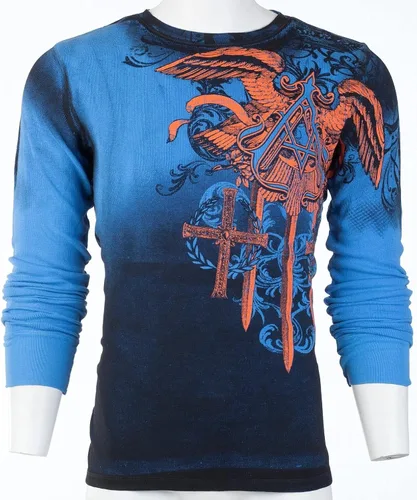 Miniatura 5 de Archaic by Affliction - Camisa térmica de manga larga para hombre, Azul