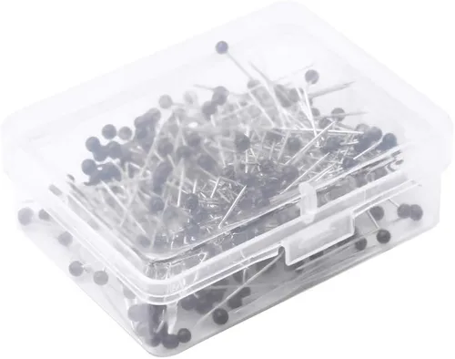 Miniatura 6 de 250 alfileres de costura de bola de cristal, alfileres rectos para decoración de joyas, color negro