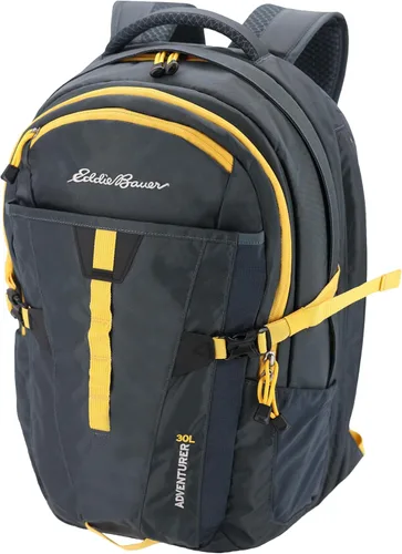 Eddie Bauer Mochila Adventurer con compartimentos de organización y funda compatible con hidratación/portátil, Adventurer - Storm, 30L Aventurero -