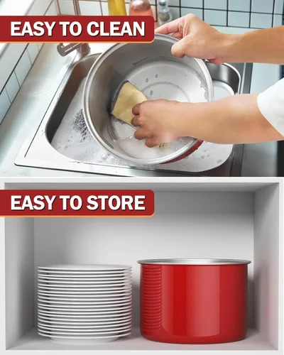 Miniatura 6 de Cook N Home - Olla palomera Aluminio rojo