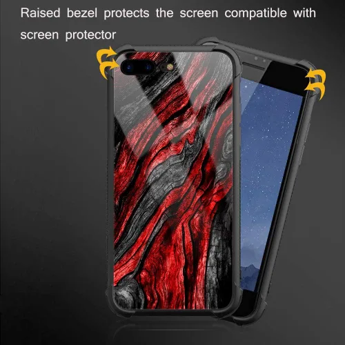 Miniatura 3 de Carcasa para iPhone 8 Plus, 9H de cristal templado para iPhone 7 Plus, para hombres y niños, diseño de patrón fresco a prueba de golpes, Grano