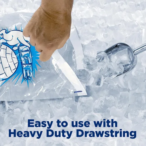 Miniatura 3 de Bolsas de hielo de 8 libras con cordón, paquete de 50 bolsas resistentes para máquinas de hielo, reutilizables, almacenamiento para congeladores