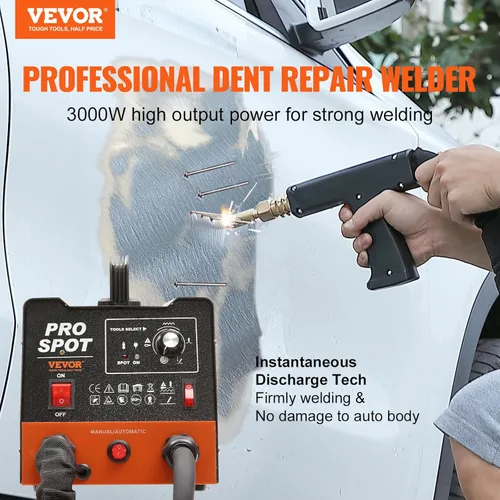 Miniatura 2 de VEVOR Kit de soldador de espárragos para reparación de abolladuras, soldador por puntos de 3 kW, extractor de abolladuras con 6 modos de soldadura