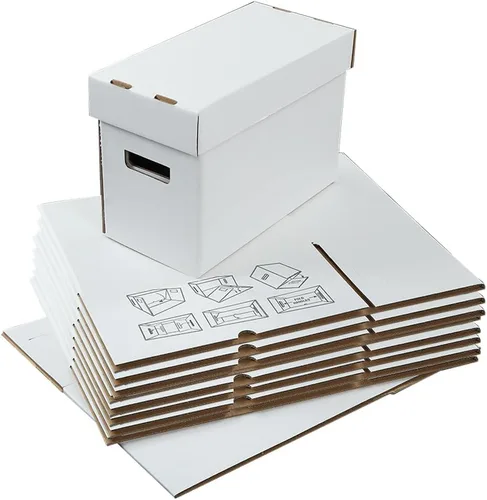 Miniatura 10 de CNNELL Paquete de 3 cajas de almacenamiento para cómics, capacidad para 150-175 cómics, plegable, apilable, a prueba de humedad, cartón archivado