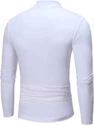 Miniatura 5 de Camisetas negras para hombre 2023 de manga larga cuello alto cálido suéter casual suave cómodo sólido Mock Pullover Undershirt