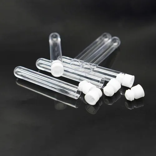 Miniatura 3 de 50 tubos de ensayo de plástico, tubo de ensayo transparente de 0.630 x 3.937 in con tapas para laboratorio, almacenamiento, plantas, cuentas, fiesta