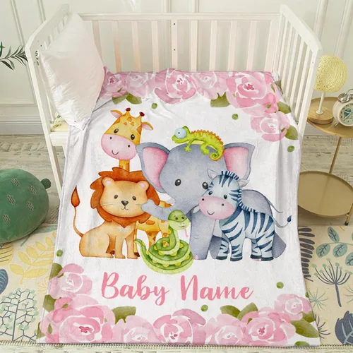 Miniatura 3 de Regalo personalizado para niños/niños, mantas personalizadas de animales para sofá, cama, dormitorio, sala de estar, manta ligera