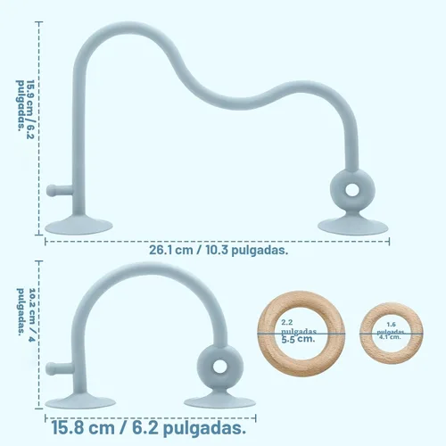 Miniatura 6 de Juguetes educativos Montessori para bebés y niños pequeños, juguetes de silla alta con ventosas para niños pequeños de 0 a 6 M+, juguete de Azul