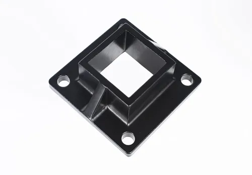 Miniatura 7 de Brida de poste de montaje en el suelo para poste de valla cuadrada de 2 pulgadas y barandilla de cubierta, resistente, aluminio, negro