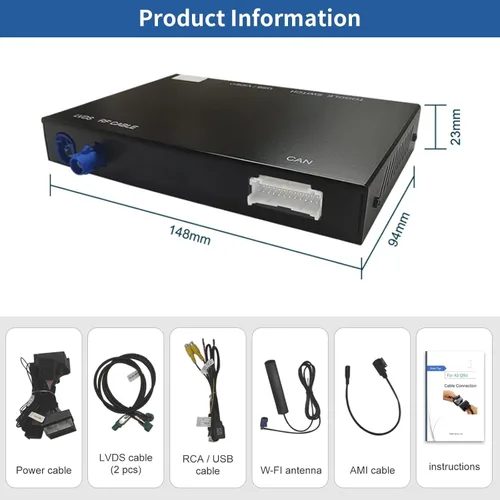 Miniatura 7 de Road Top Carplay inalámbrico Android Auto para Audi A4 A5 S4 S5 RS4 RS5 Q5 2008-2015 con sistema 3GMMI, kit de readaptación Carplay, soporte
