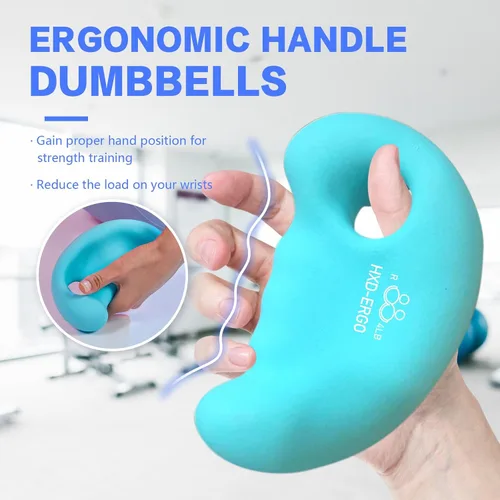 Miniatura 2 de HXD-ERGO Juego de mancuernas ergonómicas para mujeres, pesas de mano para mujeres, para pilates, yoga, correr, entrenamiento de fuerza 4 libras