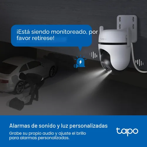 Miniatura 9 de TP-Link Tapo Cámara de Seguridad Wi-Fi para Exteriores 2K QHD con Pan/Tilt, Vista de 360°, Seguimiento de Movimiento, Visión Nocturna a