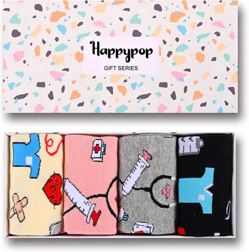 Miniatura 2 de HAPPYPOP Calcetines divertidos de dentista enfermera médico libros médicos regalos novedosos para amantes de los libros dentistas enfermeras