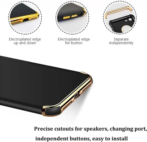 Miniatura 4 de Funda para iPhone 7 Plus, ultra delgada, flexible, mate, elegante 3 en 1, galvanizada de lujo, compatible con iPhone 7 Plus (negro)