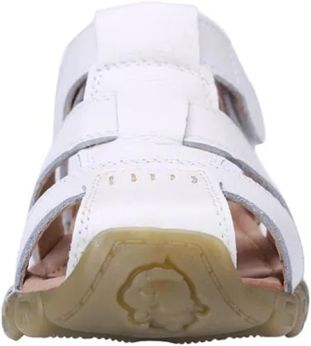 Miniatura 3 de DADAWEN - Sandalias deportivas de cuero para niños y niñas, puntera cerrada, para exteriores (para bebés, niños pequeños y grandes)